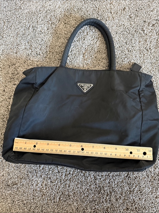 Prada Black Nylon Tote with Triangle Logo